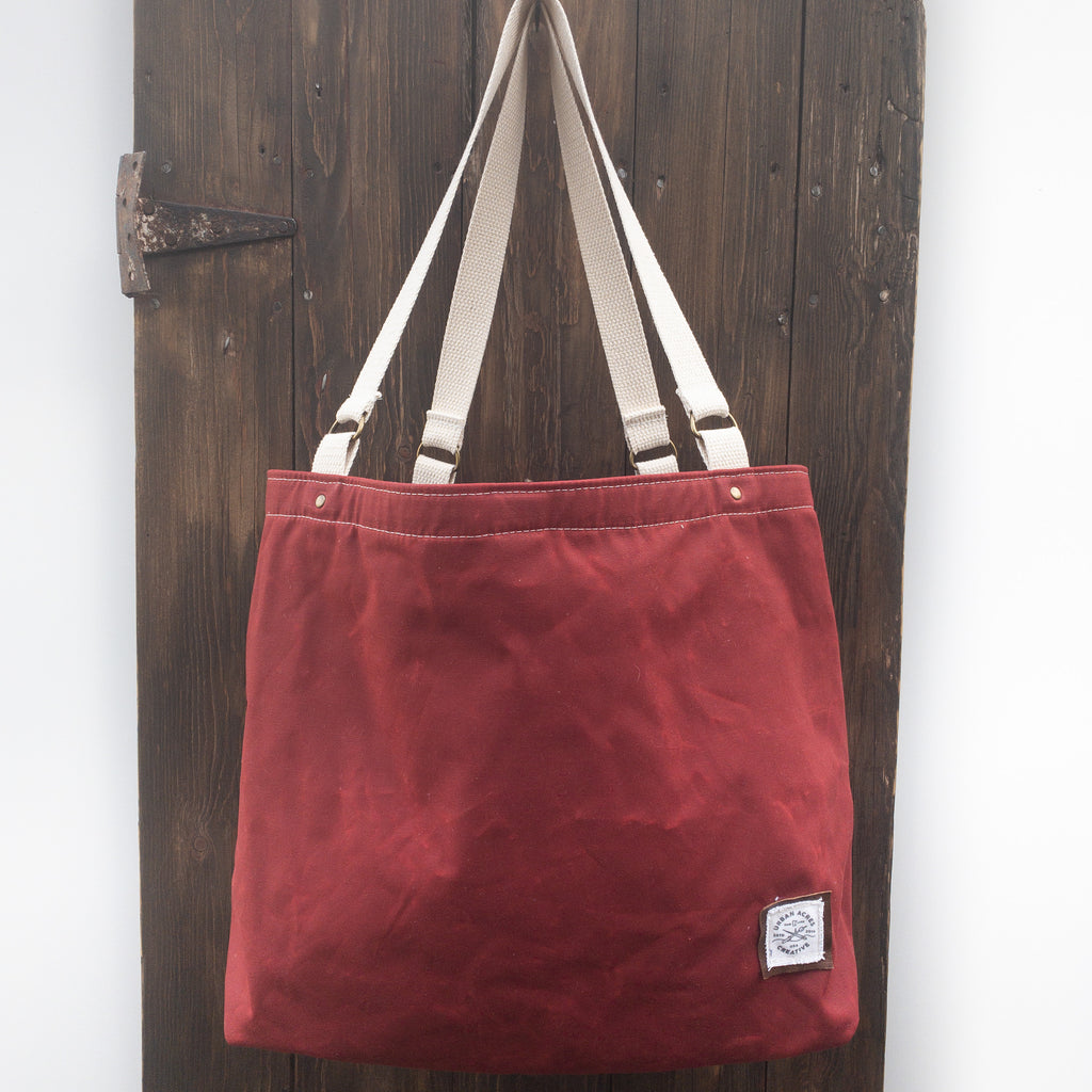Canvas Bucket Bag - Red Navy Stripe