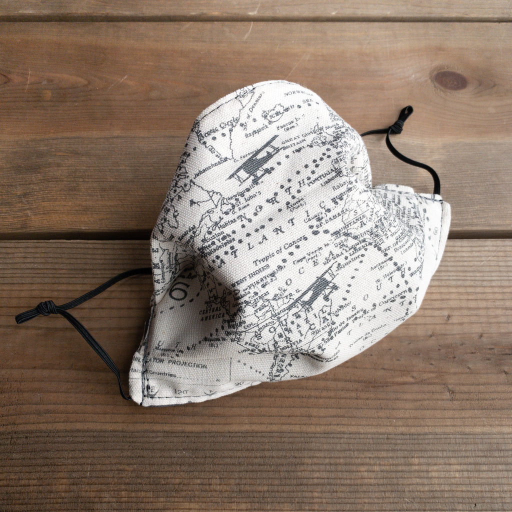 Masks From Maps World Map Face Mask– Urban Acres Creative
